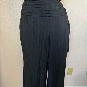 Anthropologie Elevenses Striped Pants Sz 6 Navy/Black Stripe